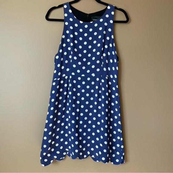 MINKPINK Women’s Blue with White Polka Dots Dress. Scalloped hem. 100% Viscose - Picture 14 of 14